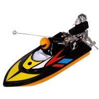 Mini 27MHz Wireless Remote Control Boat Toy RC Racing Speedboat for Kids-Black