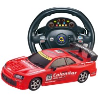 HuanQ661 Remote Control Car 1:18 Steering Wheel Gravity Induction RC Racing Car Toy for Kids-Red