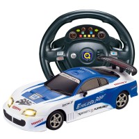 HuanQ661 Remote Control Car 1:18 Steering Wheel Gravity Induction RC Racing Car Toy for Kids-Blue