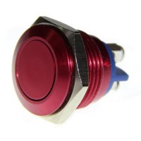 16mm Anti-Vandal Metal Push Button Switch Key for DIY Arduino - Crimson Red