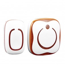 AC110-220V Waterproof Smart Home 1+2 Wireless Doorbell Remote Control Alarm LED Door Bell 280m-Orange