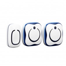 AC110-220V Waterproof Smart Home 1+2 Wireless Doorbell Remote Control Alarm LED Door Bell 280m-Blue