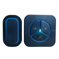 1 Receiver 1 Transmitter Wireless Doorbell AC Waterproof Door Chime Calling Device Home Electronic Alarm 280m-Black