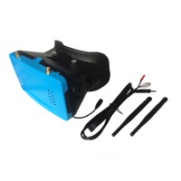 5.8G 32CH 5" FPV Wireless Receive Glasses 3D Video Goggle OSD Display FM via Touching-Blue