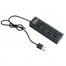 High Speed Mini 4 Ports USB2.0 HUB Splitter with Independent Switch 480Mbps for Laptop PC Computer  