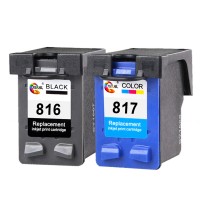 Ink Cartridge HP816 817 Black+Color for C8816A C8817A HP DJ3538 3558 3658 3668 5168 5652 Printer