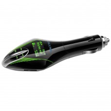 Wireless LED Auto Car Charger MP3 Player FM Transmitter Modulator AUX Remote USB TF-Green 