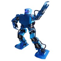 16DOF Robo-Soul H3s Biped Robotics Two-Legged Human Robot Aluminum with Servos & Helmet - Blue