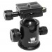 Wiedly W1 3 Swivel Ball Head with Quick Release Plate for Tripod Monopod 5D2 5D3 DSLR Camera