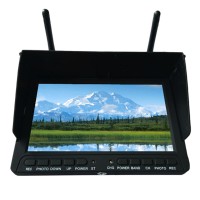 SKY-708 5.8G 7" 40CH DVR Field HD Monitor Built-in Dual Receiver HDMI Input with Sunshade for FPV