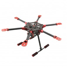 HF750 750mm 6-Axis Carbon Fiber Folding Hexacopter Frame with Aluminum Motor Mount for FPV Photography