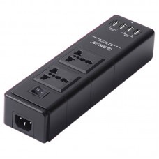 ORICO HPC-2A4U 4 Ports USB Charger with 3-Outlet Power Strip Socket for Computer Phones PC