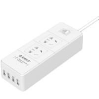 ORICO IPC-2A4U Power Strip 5 USB Extension Socket Plug Charger with 2-Outlet Socket for Computer Phones PC