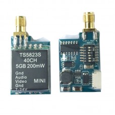 Upgraded TS5823S 5.8G 200mW 40CH Wireless Telemetry Audio Vidio AV Transmitter Tx for FPV Multicopter DJI