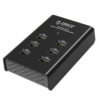 ORICO DUB-6P Portable 2.4A 72W 6 Ports Desktop USB Charger for iphone ipad-Black