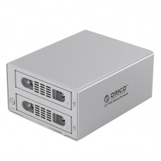 RICO 3529NAS 2-Bay RJ-45 Gigabit External Network Storage USB3.0 6TB Raid NAS 3.5'' HDD Enclosure BT PT Download-Silver