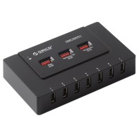 ORICO HF7U-3P 7-Port USB2.0 HUB 3-Port Charger w/12V 2.5A Power Adapter for iPad SamSung Tab iPhone