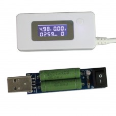 Mini LCD USB Current Voltage Testing Meter Digital Display Charging Power Capacity Tester+Resistance Kit
