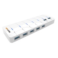 Portable USB 3.0 HUB 7 Ports Splitter 5Gbps Adapter for Phones PC Desktop Laptop