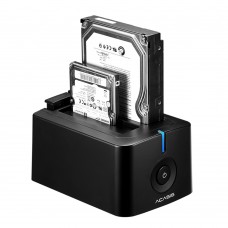 Acasis BA-12US 3.5-Inch SATA USB3.0 Dual Hard Drive HDD Docking Station Hard Disk Offline Cloning Duplicator Box