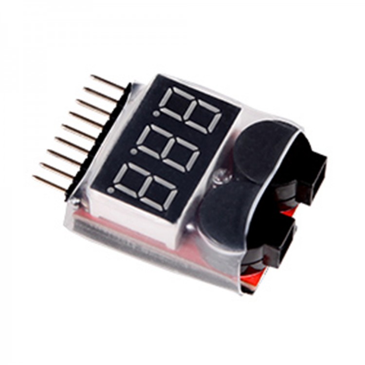 FMS 28S Lipo Battery Voltage Tester Low Voltage Alarm Buzzer for