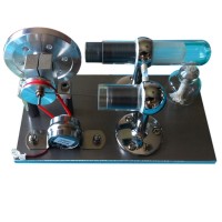 Aluminum Base Enhanced Hot Air Stirling Engine Model Motor Generator for Toy DIY