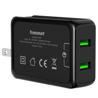 Tronsmart Quick Charger QC2.0 2 Ports USB Wall Desktop Charger for Phones Tablet PC
