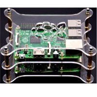 Raspberry Pi 2 Model B 2-layer Clear Case Box Enclosure Double-Deck for Pi B+ DIY