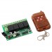 4 Channel Relay Wireless Remote Control Switch DC 12V Receiver with Peach Wood 4-Button Transmitter for Gate Garage Door