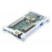 Development Board Case Double Color Acrylic Shell Box Transparent + Blue 128mmx78mmx19mm