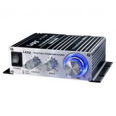 Lepy 2020A HI-FI Digital Stereo Class-T Audio Power Amplifier w/5A Power Adapter-Silver