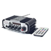 HY-600 12V 2 Channels HIFI Power Amplifier USB SD DVD MP3 Digital Player-Black