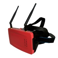 TX1 FPV-3D Receiving Glasses Box 5inch HD Monitor 32CH Receiver Video Glasses-Red