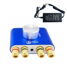 Mogu 30Wx2 Mini Bluetooth Amplifier HIFI Audio 2.0 Channel Amp with Power Supply-Blue