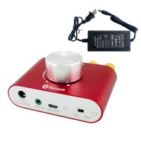 Mogu 30Wx2 Mini Bluetooth Amplifier HIFI Audio 2.0 Channel Amp with Power Supply-Red