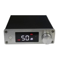 JC-SZ80 Digital HIFI Amplifier 80W+80W Fiber Coaxial USB Dual Channel Audio Amp w/Power Supply-Silver  