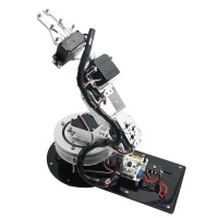 Assembled Aluminium 6DOF Robotic Robot Arm Clamp Claw & LD-1501 Servos & 32CH Controller for Arduino-Silver