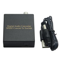 Digital Audio Converter SPDIF Toslink To Coaxial Adapter 192 KHz Support LPCM2.0 DTS Dolby-AC3