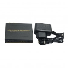 2 Port HDMI Audio Extractor HDMI Splitter with EDID Setting & 2 HDMI Output HDMI Audio Splitter Adapter Converter