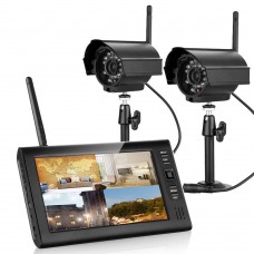 SY602E12 7inchTFT LCD 4CH DVR Wireless Security System +2 x IR Night Vision Camera