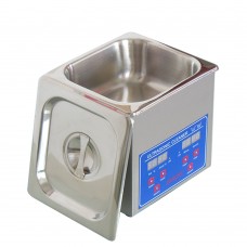 PS-08A 110V 220V 60W Small Heater Timer Digital Ultrasonic Cleaner 1.3L for Glasses Razor Jewellery w/Basket