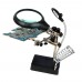 16129-C Welding Magnifying Glass 5 LED Auxiliary Clip Magnifier 3 In1 Hand Soldering Solder Iron Stand Holder Station