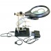 16129-C Welding Magnifying Glass 5 LED Auxiliary Clip Magnifier 3 In1 Hand Soldering Solder Iron Stand Holder Station