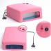 36W UV Nail Lamp Gel Curing Nail Art DIY Nail Dryer Art Tool with 4pcs 365nm UV Bulb-Pink