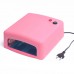 36W UV Nail Lamp Gel Curing Nail Art DIY Nail Dryer Art Tool with 4pcs 365nm UV Bulb-Pink