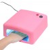 36W UV Nail Lamp Gel Curing Nail Art DIY Nail Dryer Art Tool with 4pcs 365nm UV Bulb-Pink