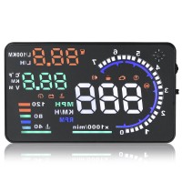 A8 5.5 Car HUD Head up Display with OBD 2 Interface Plug Headup RPM MPH KPH Fuel Consumption Multi-Colors