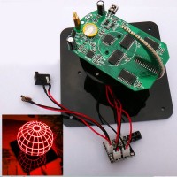 Spherical Rotary LED Kit 56 Lamp POV Rotary Clock Parts DIY Electronic Welding Rotary Lamp w/TTL Downloader for DIY Unassembled-Red