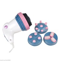 Professional Infrared Electric Body Slimming Massager Anti-cellulite Machine w/4 Massager Heads for Health Beauty-Pink