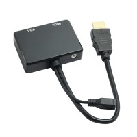 MHL HDMI to VGA HDMI Splitter with Audio HD Video Cable Converter Adapter HD 1080P for HDTV PC Monitor Android Phone